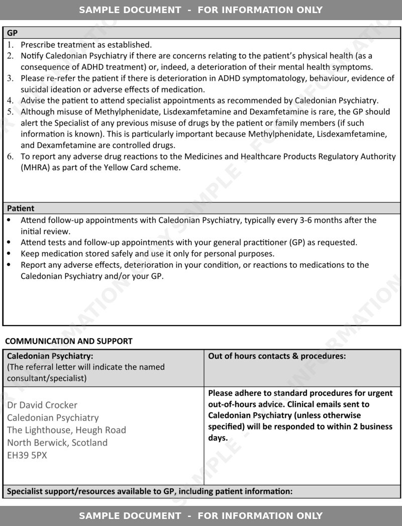 Sample shared care application, page 5: GP and patient responsibilities, communication and support